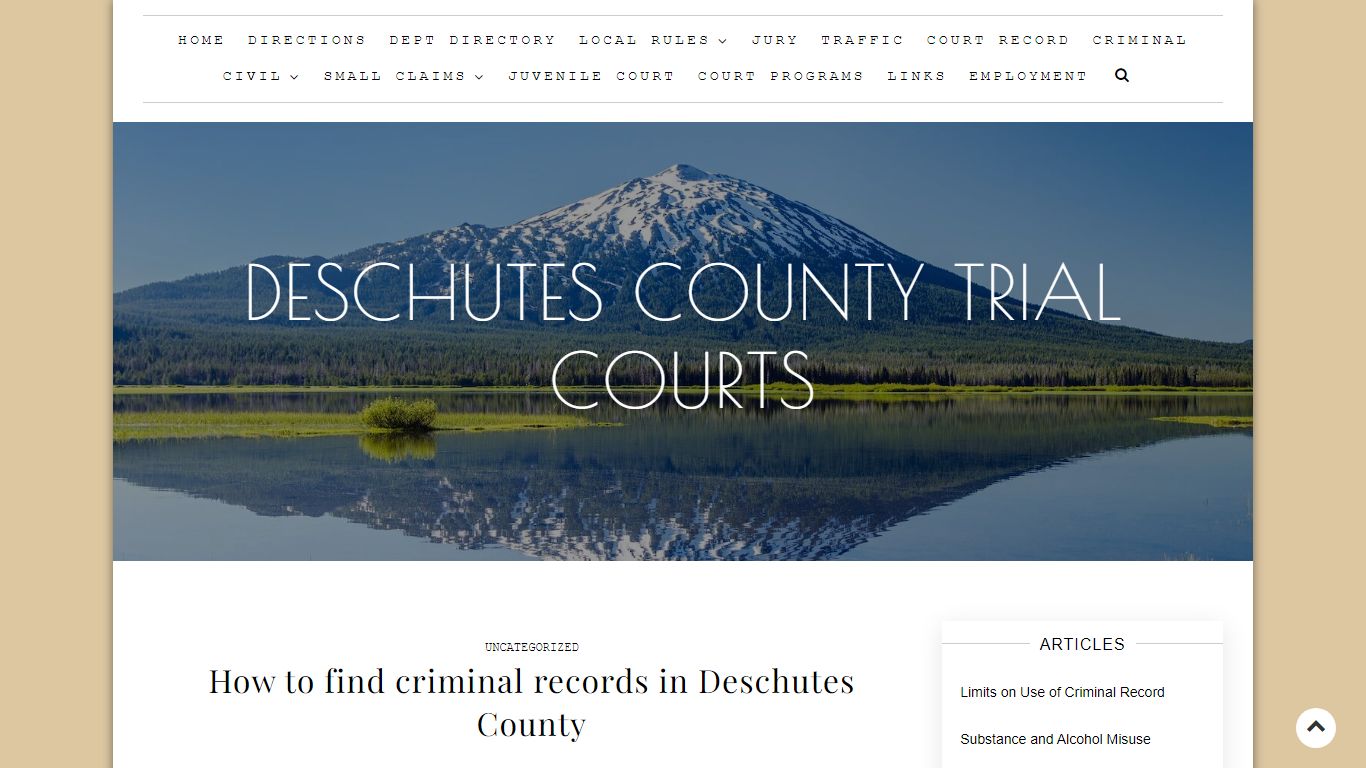 How to find criminal records in Deschutes County
