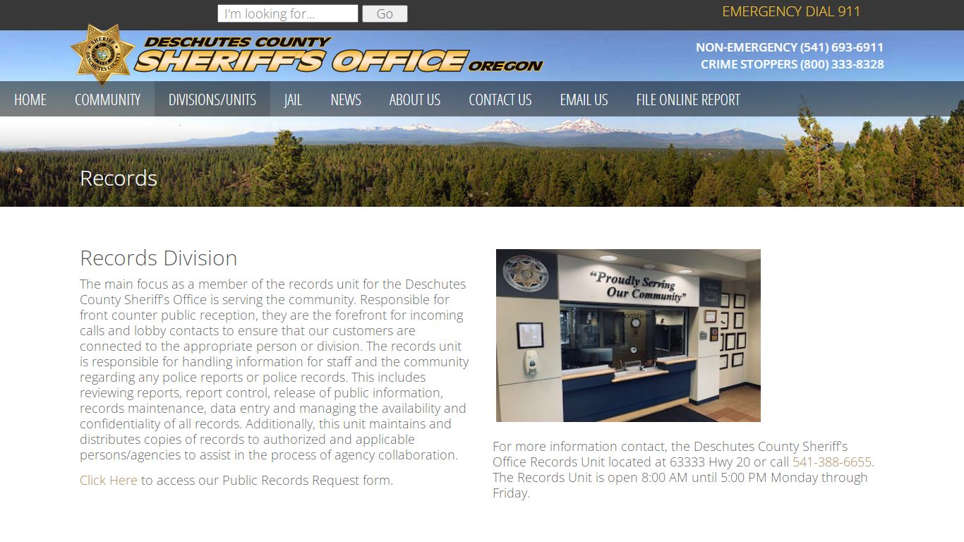 Records | Deschutes County Sheriff's Office in Oregon